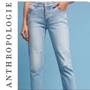 Anthropologie Pilcro Hyphen Distressed Frayed Hem Boyfriend Jeans